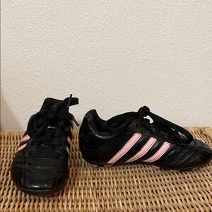 Adidas Kids Black and Pink Soccer cleats